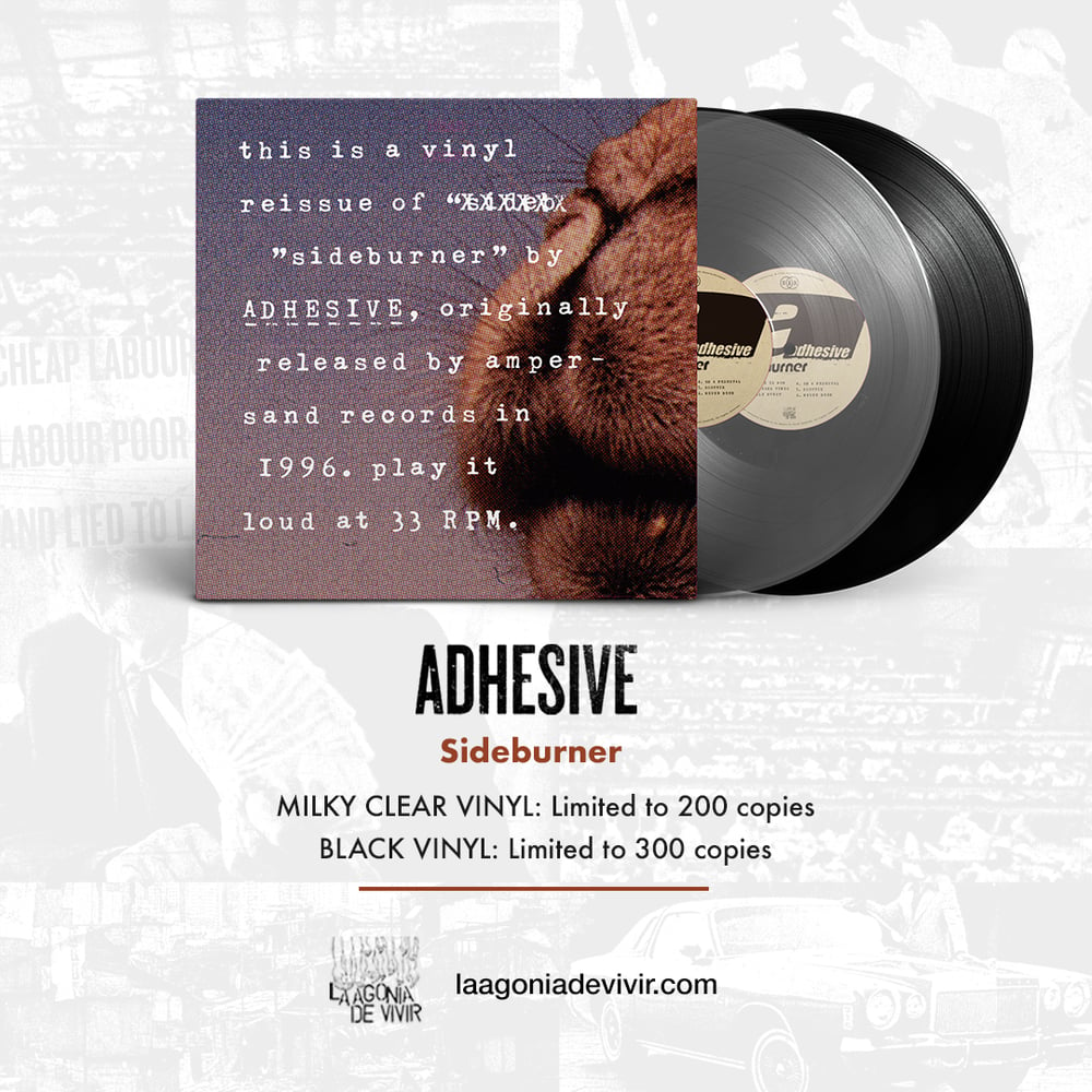 Image of PRE-ORDER NOW! LADV17 - ADHESIVE "sideburner" LP REISSUE (2nd press)