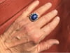 Mens Unique Oval Blue Star Sapphire Heavy Sterling Silver Ring