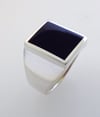 Men's Black Onyx Heavy Sterling Silver Ring