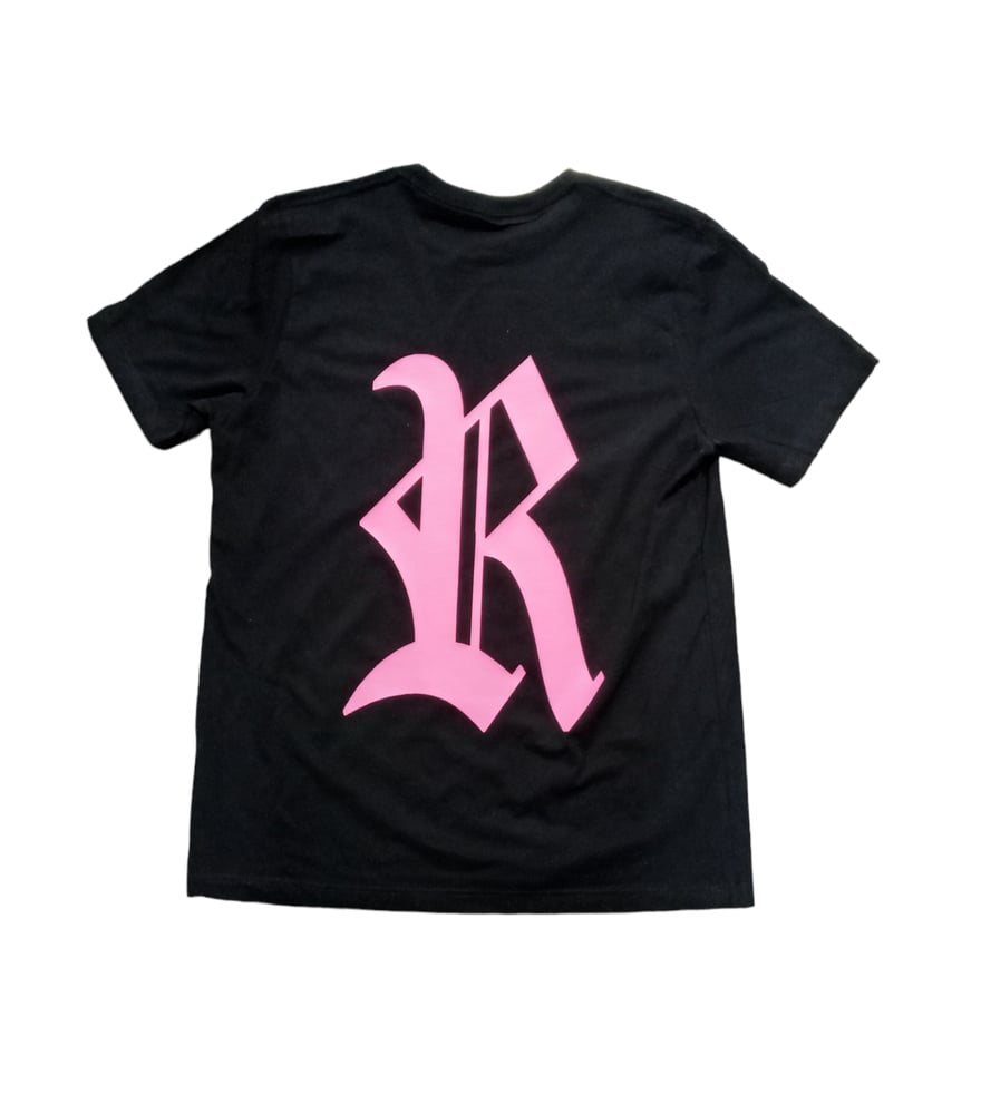 Image of Rebel Outsiders " Pink " Black Shirt 