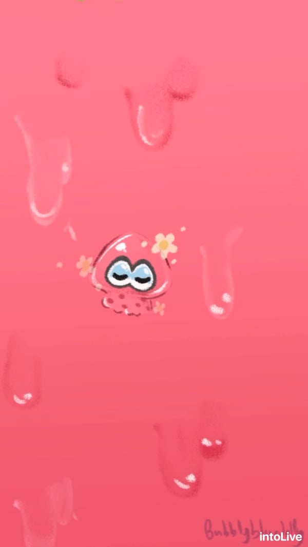 Image of Splatoon inkling/octoling animated phone Lock Screen Pink/Green