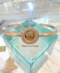 Image 1 of 24Kt diamond hawaii princess Kaiulani cuff bracelet 