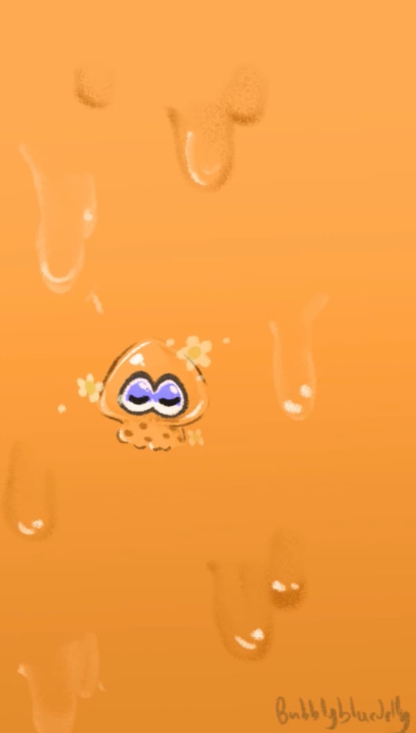 Image of Splatoon inkling/octoling animated Lock Screen Orange/Blue