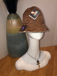 Image 2 of H.O.D. Woven Wine Theme Fabric W/Bronze Quilted Fabric Reversibel Bucket Hat