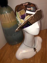 Image 3 of H.O.D. Woven Wine Theme Fabric W/Bronze Quilted Fabric Reversibel Bucket Hat