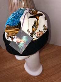 Image 3 of H.O.D. Cream Velvet W/ Chandelier Printed Design, Black Heavy Cable Knit   
