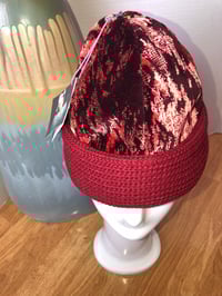 Image 2 of H.O.D. Burgandy Fire Velvet Crown W/ Maroon Heavy Knitted Brim  