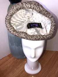 Image 5 of H.O.D. Knitted Brim Hat,Tan Wool Plaid Crown W/Heather Brown Knitted Brim