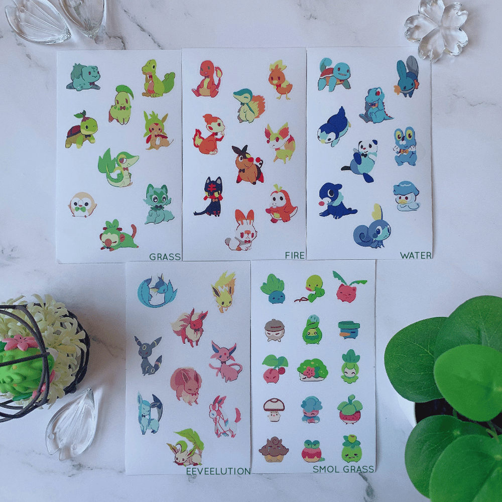 Pokemon Sticker Sheets