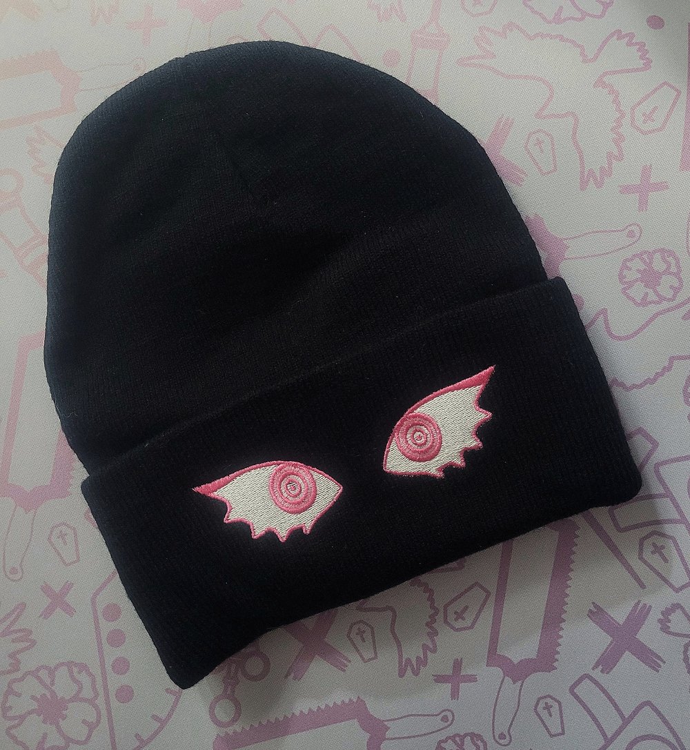 Image of Anime Eyes Embroidered Acrylic Beanies