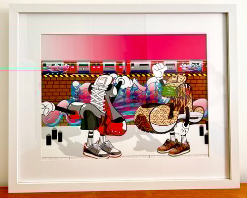 Image of Graffiti Sneakers on Alphabet Street Giclee print