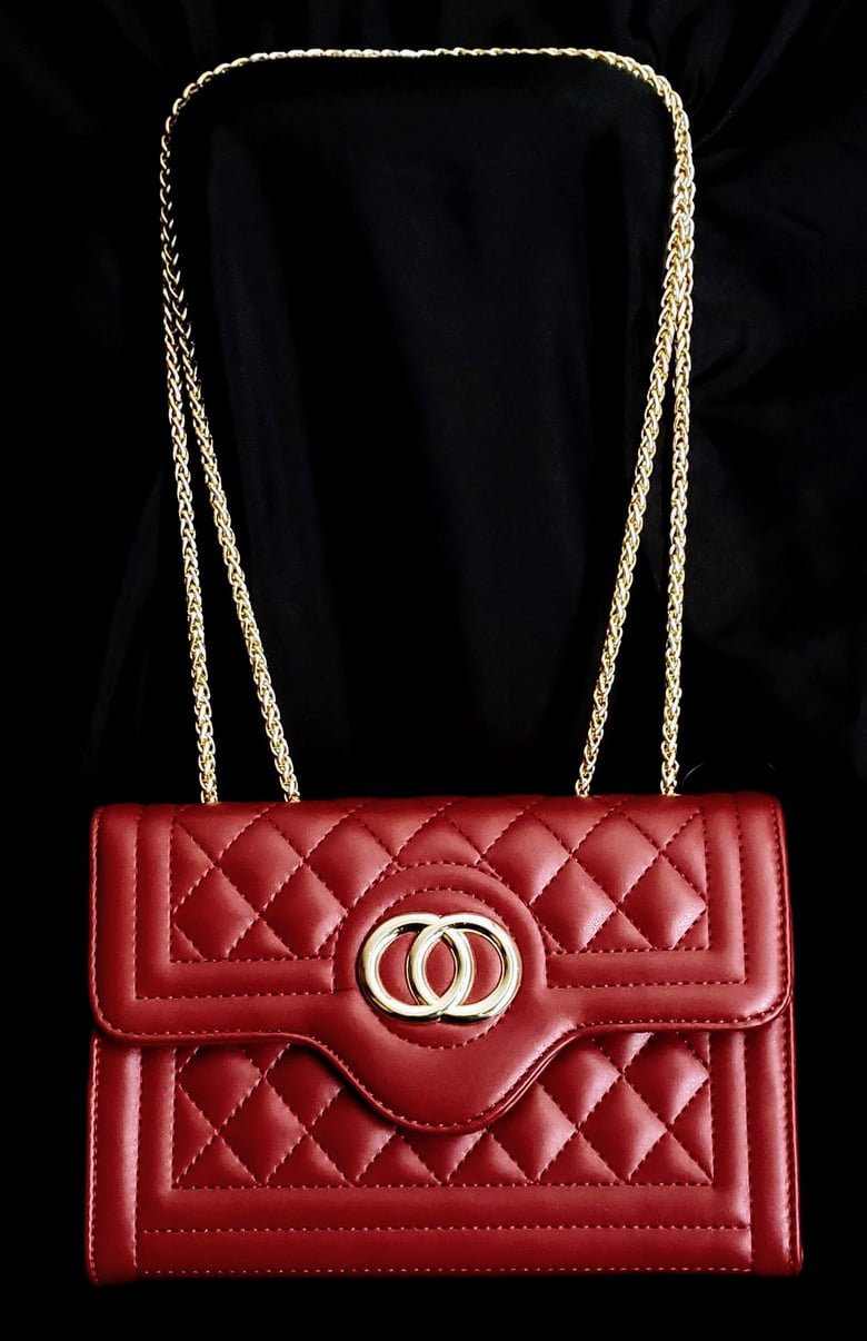 Image of Red Squared Handbag 