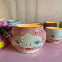 Image 4 of Medium Ceramic Tea Light Holder - Bernice 