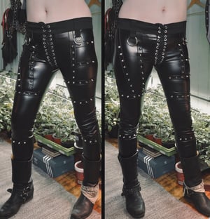 Image of Studded fauxleather pants with rings