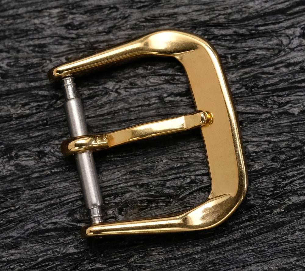 Image of VINTAGE STYLE YELLOW GOLD PLATED TANG BUCKLE, 14MM 