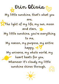 My little sunshine poem
