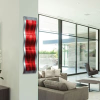 Image 1 of Metal Wall Art Home Decor-Mist Red - Abstract Contemporary Modern Garden De