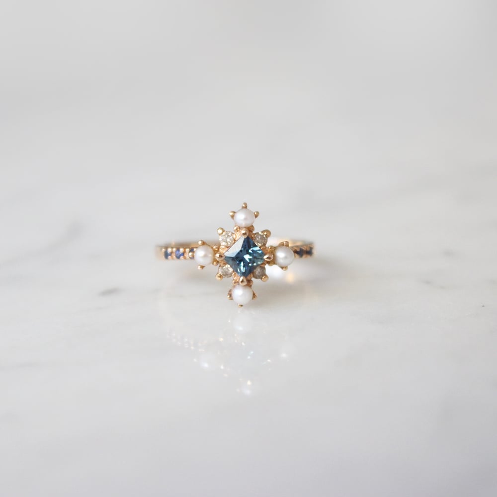 Image of Winter forest blue sapphire ring