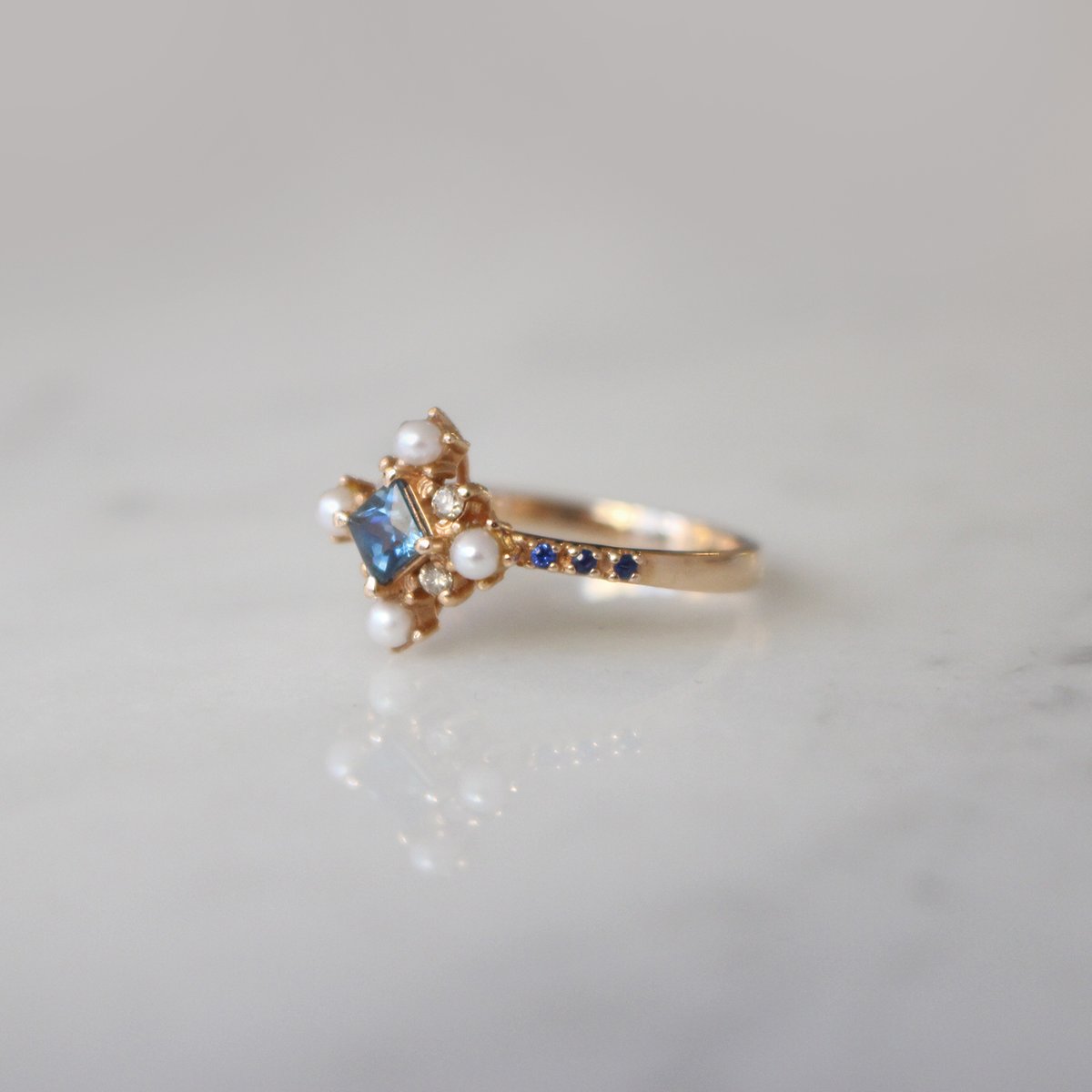 Image of Winter forest blue sapphire ring