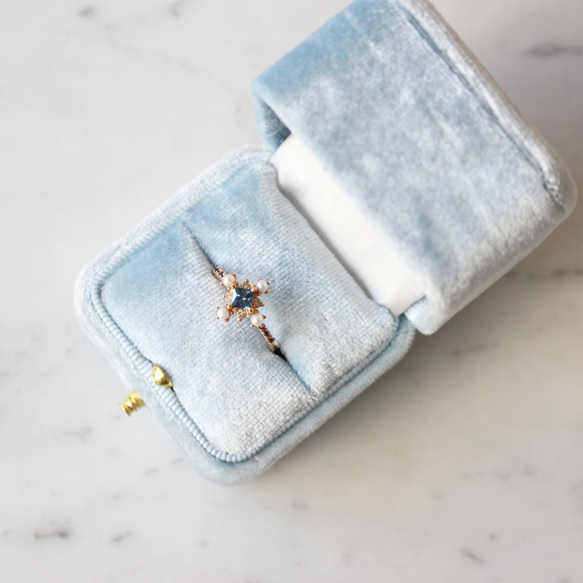 Image of Winter forest blue sapphire ring
