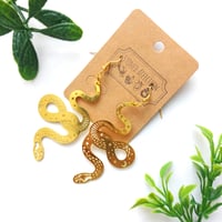 Image 1 of Celestial Snake Golden Drop Earrings