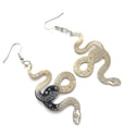 Celestial Snake Silver Drop Earrings