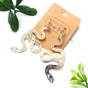 Celestial Snake Silver Drop Earrings