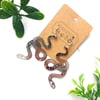 Celestial Snake Silver Drop Earrings