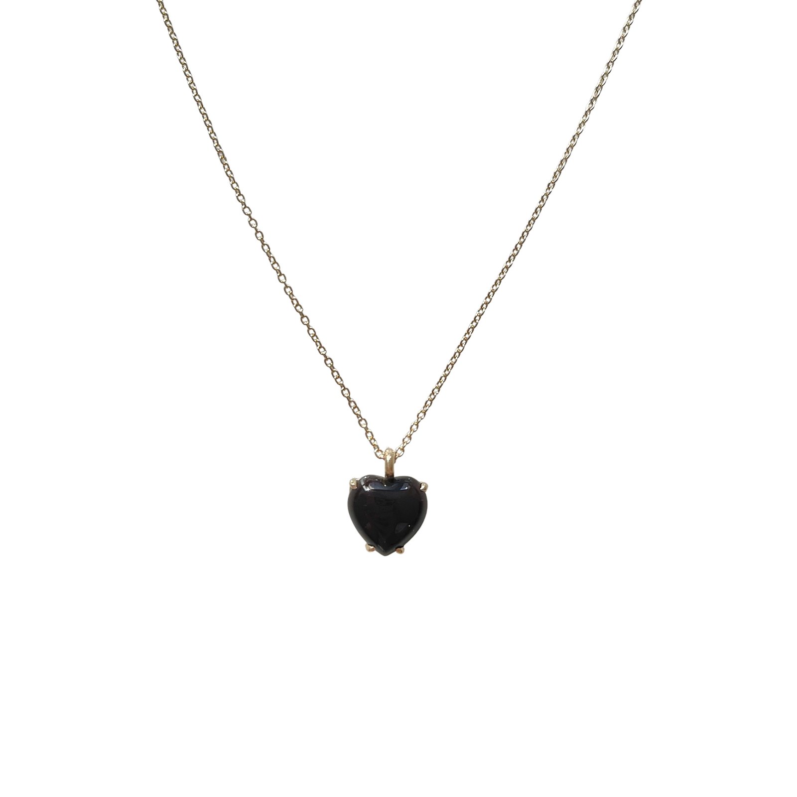 Elsa Peretti® Open Heart pendant in sterling silver and black jade. |  Tiffany & Co.