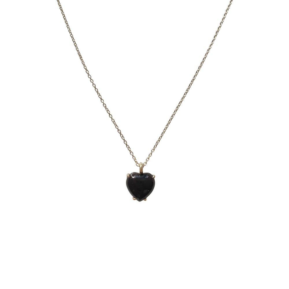 Image of Black Onyx Heart Necklace