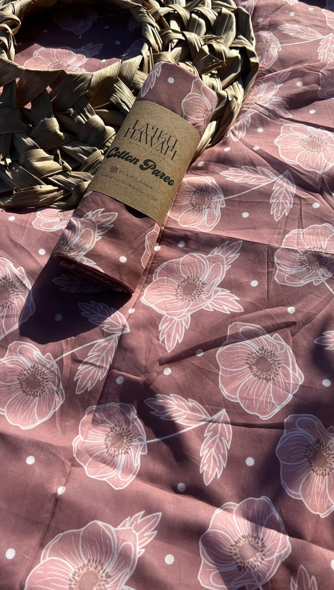 Blushing Blooms Cotton Pareo Laʻikū Hawaiʻi