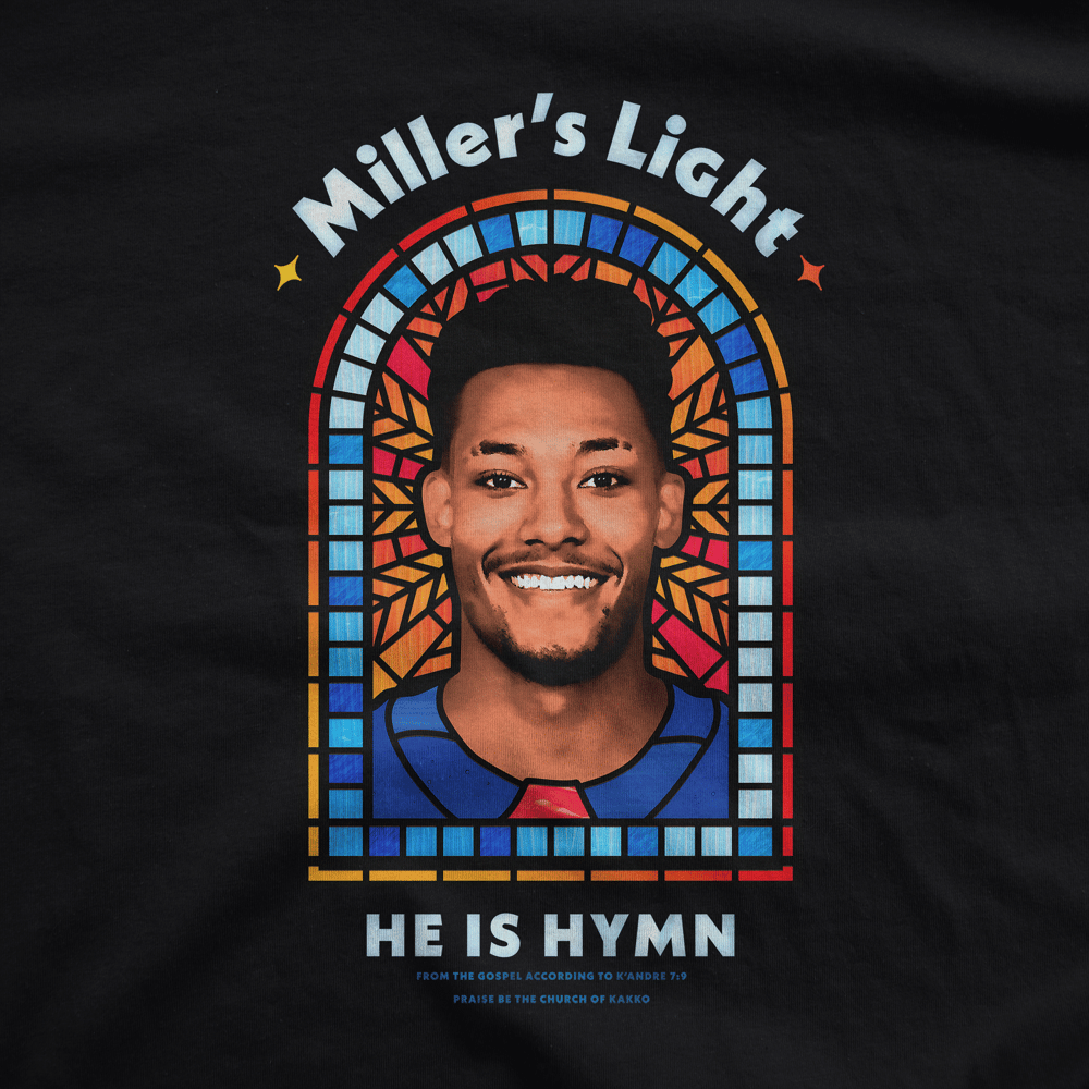 Image of 'Miller's Light' Stained Glass Unisex Tee