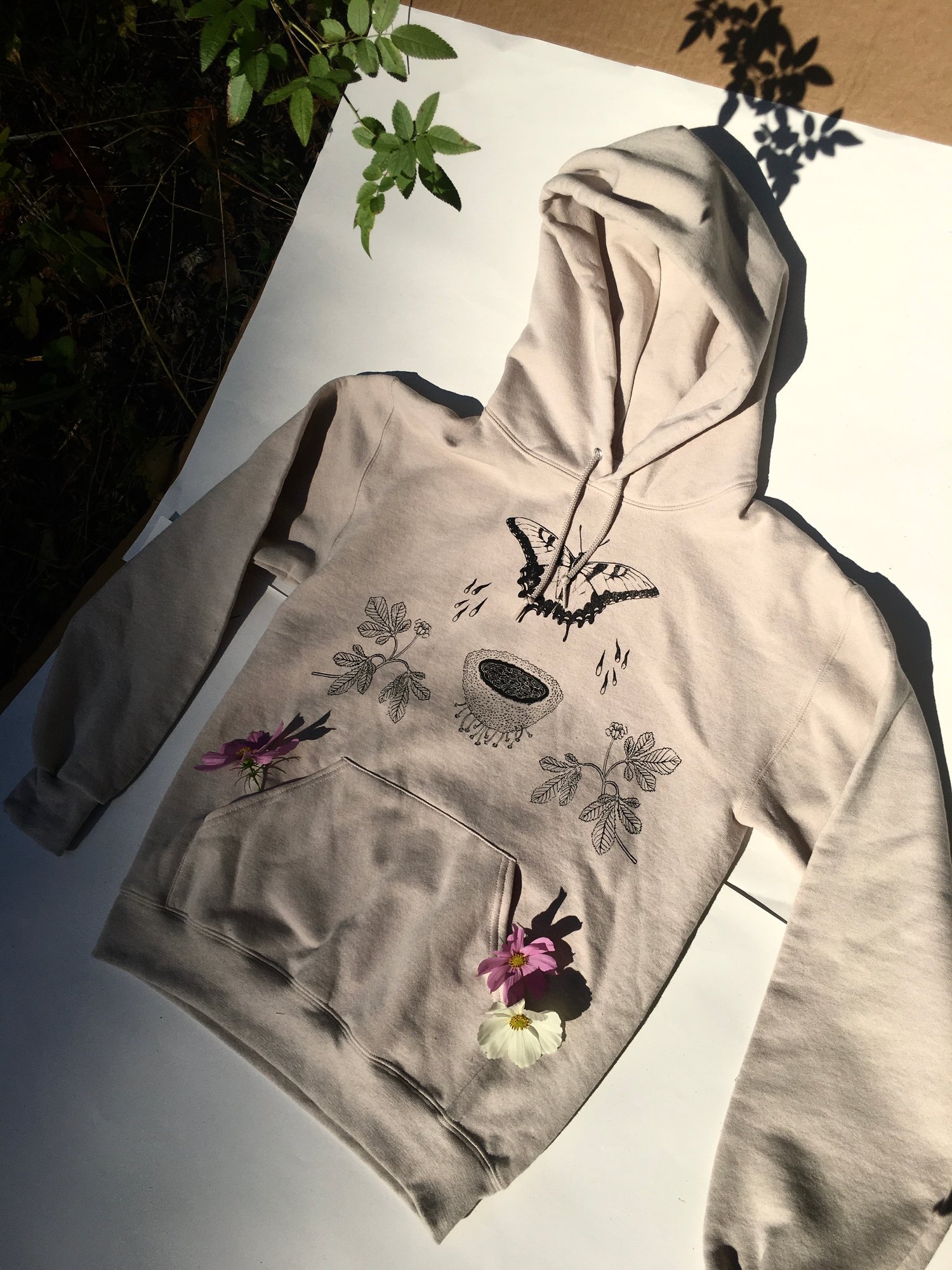Image of monarch and moss puddle hoodie 