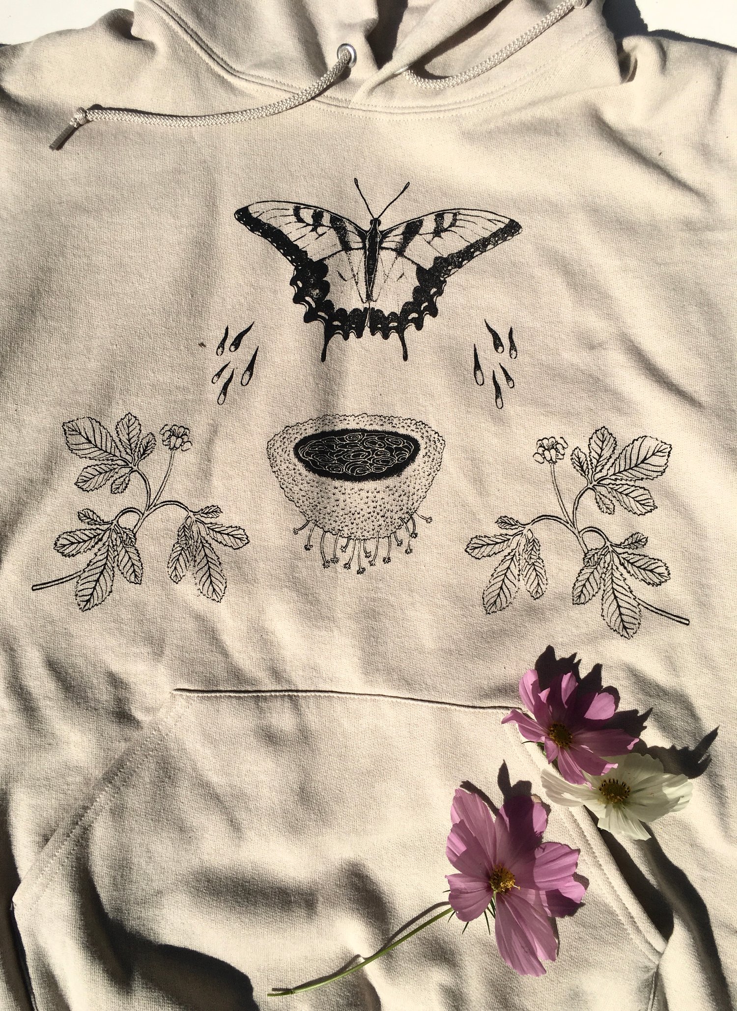 Image of monarch and moss puddle hoodie 
