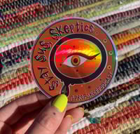 Holographic Stay Sus Skeptics Sticker