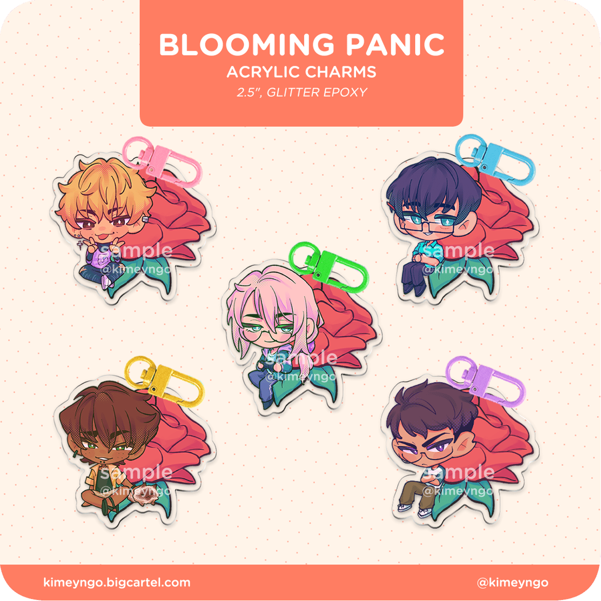 [PREORDER] Blooming Panic - Acrylic Charms | KIMEYNGO