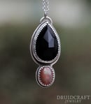 Image 3 of Onyx & Fire Opal Necklace