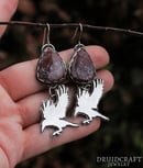 Image 1 of Agate Raven Earrings