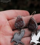 Image 3 of Agate Raven Earrings