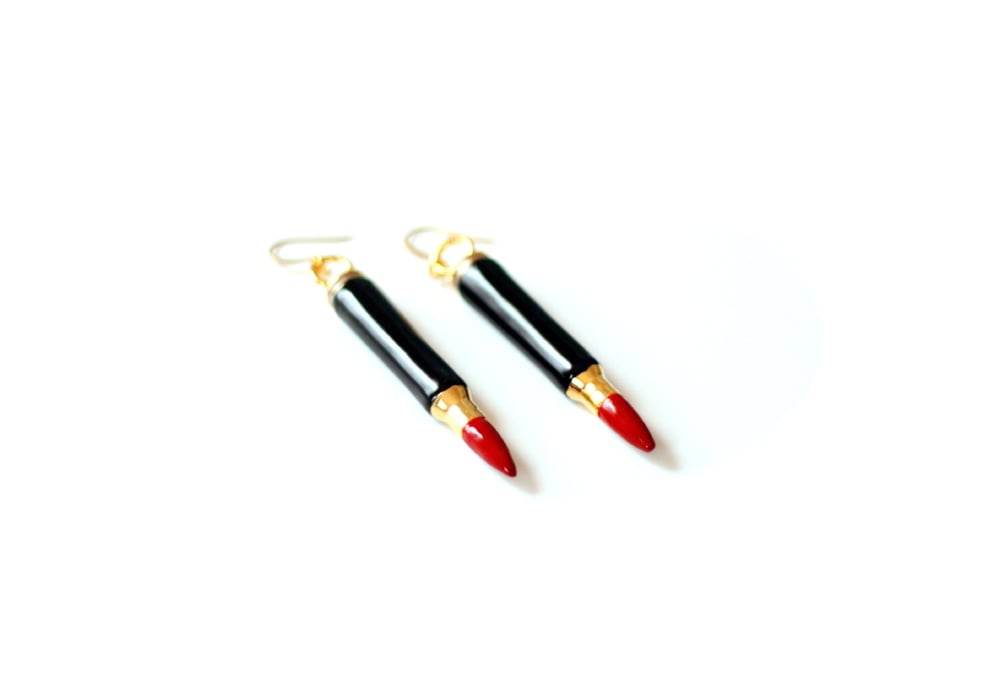 Image of 'KILLER LIPSTICK' earrings (mini version)