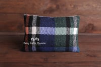Image 2 of Checked pillow and layer navy,green