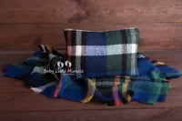 Image 1 of Checked pillow and layer navy,green