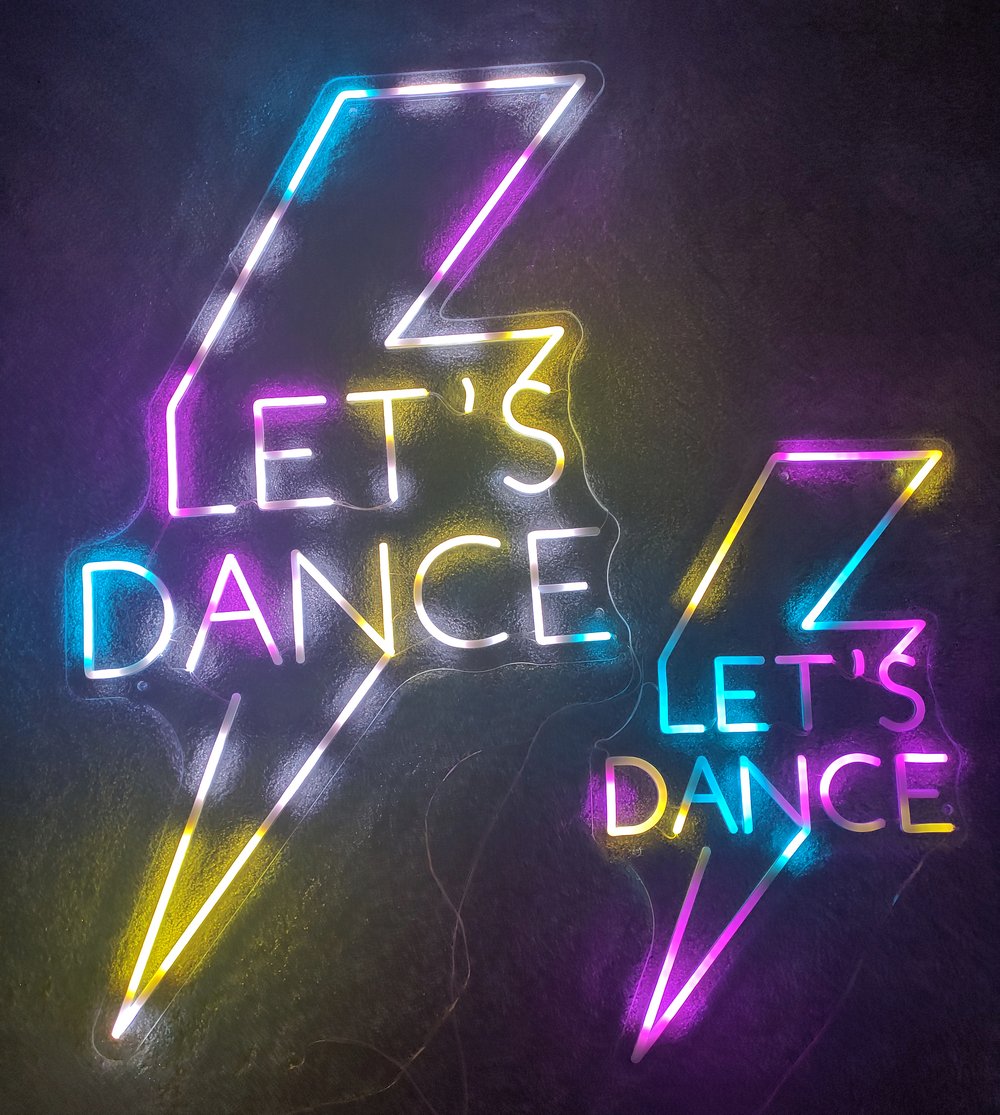 Colour Changing 'Let's Dance' Neon LED Light