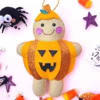 Image 1 of Halloween Gingerbread Man Decoration Pumpkin Costume