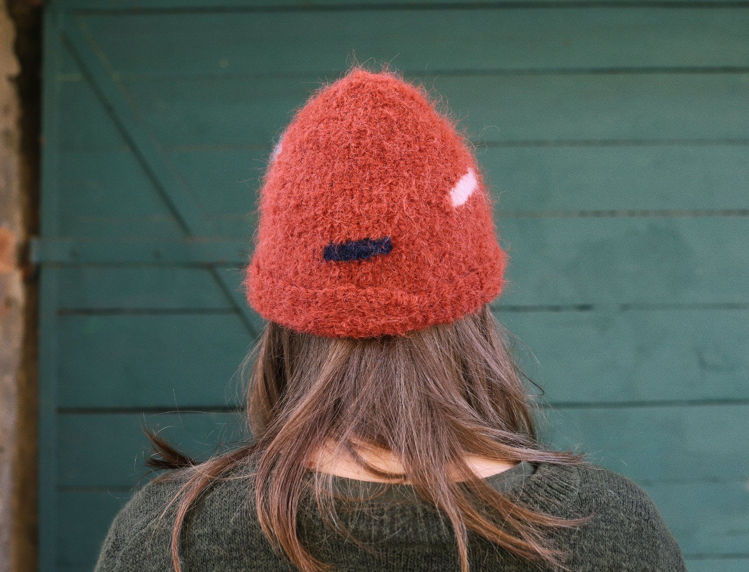 Image of BRICK COLOR MOHAIR CAP