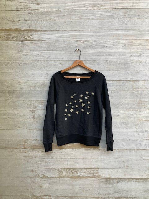 Black sweatshirt with clearance stars