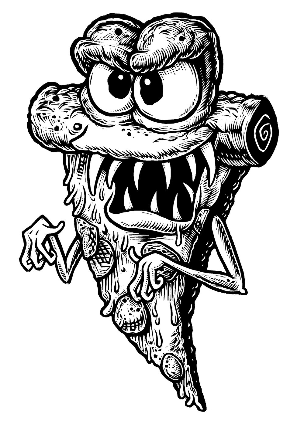 Pizza Monster T-shirt (A2) **FREE SHIPPING**