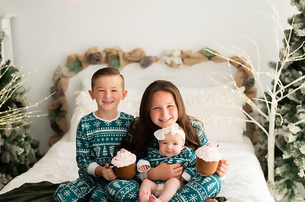 Image of Christmas Pajama mini sessions. $150 total, non-refundable $50 due now.