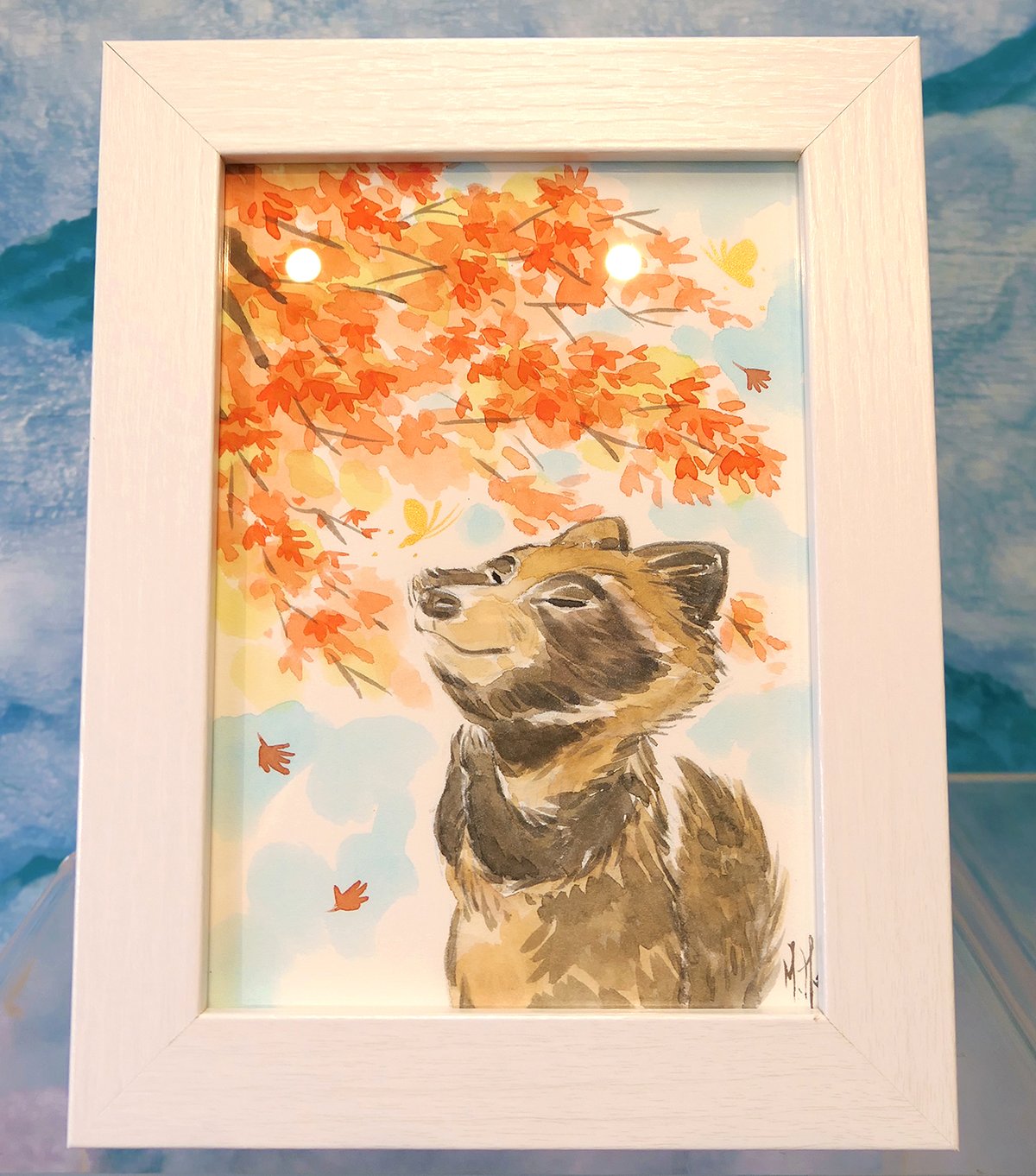 Maple Wishes - Raccoon Dog 1/1 original painting