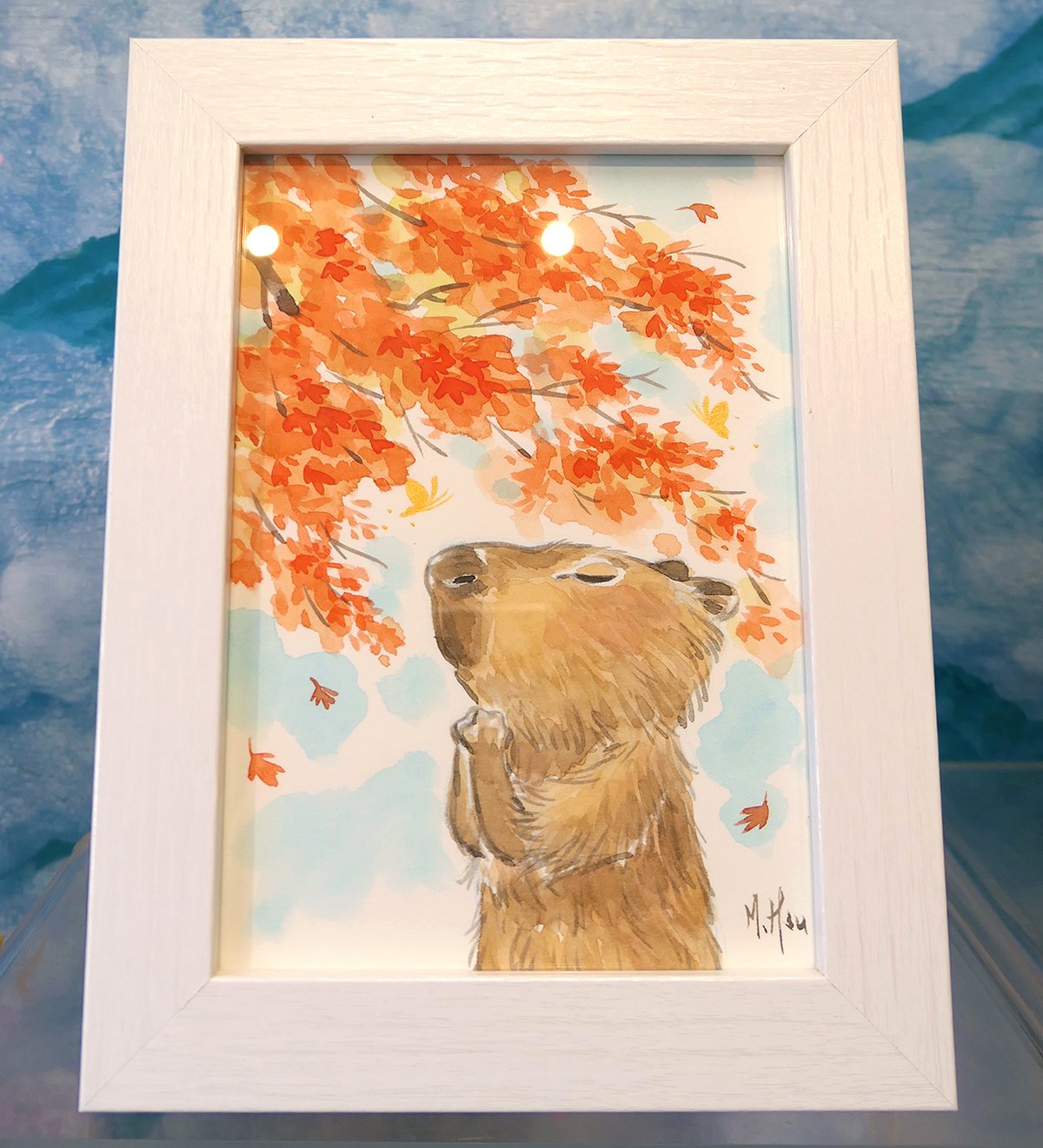Maple Wishes - Capybara 1/1 original painting